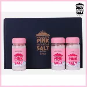 히말라야 핑크소금 선물세트4호 크리스탈굵은소금 400gX3개 핑크소금보틀용기 답례품 결혼식 장례 장례식