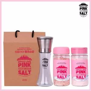 히말라야 핑크소금 답례품 세트 25호 핑크굵은400g보틀x1개입+핑크가는400g 조미료캡보틀x1개입+그라인더(