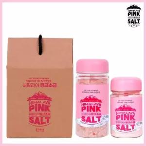 히말라야 핑크소금 답례품세트 18호 (가는입자)300g+(굵은입자)400g 합2개입 보틀 명절 결혼식 돌