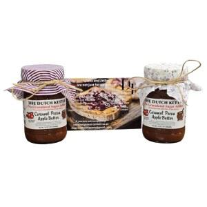 아미쉬 홈스타일 카라멜 피칸 버터 올 내추럴 스프레드 무첨가 설탕 비-GMO 2/18온스 병, 공예용 패브릭 토퍼 포함