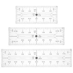 베네크리에이트 3Pcs 아크릴 퀼팅 템플릿 자, 포켓 패턴 템플릿, 직사각형 퀼트 커팅, 바느질, 지갑 제작을 위한 용품