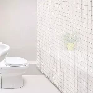 체크 화이트 커튼 중 샤워 ZF