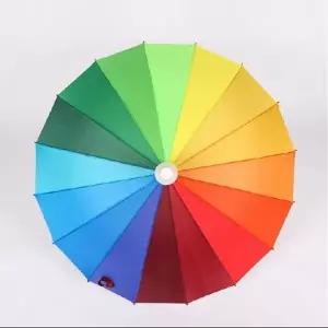 16살 장우산 큰 우산 무지개 캡우산