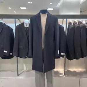 리버스지오지아 25 FW 남성 캐시미어 싱글코트 멜란지 네이비 NEU046 SFI403