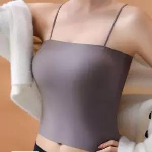 쿨링 내장컵 스트랩 크롭 슬림핏 브라탑 나시