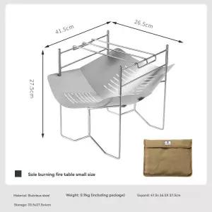 CAMPINGMOON 휴대용 야외 모닥불 접이식 스테인레스 스틸 바베큐 스토브 소형 캠핑 장작 굽기 플랫폼