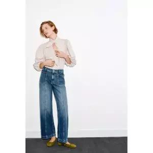 [ZARA] 자라 진 청바지 Z1975 퀼로트 하이웨이스트 스티치 - 블루 3530465