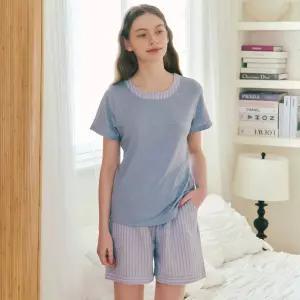 드라이실 면선염 스트라이프 홈웨어 여성 상하의세트 VEVS127 VEPS127W