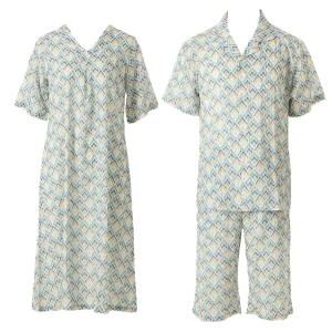 (커플) 휴양지룩 폴리주름지 기하학 원피스 실내복세트 VEVS118L VEV.VEPS118M