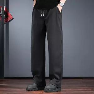 남성 트렌디 아이템 바지 면린넨 가을 겨울 스트레이트 기모 면 울 와이드 붐 HT4
