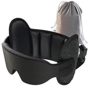 사리선 업그레이드 여행용 베개, 모든 높이를 위한 U자형 비행기 헤드 스트랩, 360 지지대, 3D 수면 마스크, 100% 빛 차단, 장거리 비행 필수 헤드레스트, 스톱 밥블헤드, 블랙