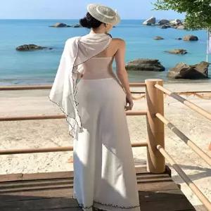 세군다 여사친 원피스 롱 바캉스 시폰 해변 탑 쉬폰 DOS1