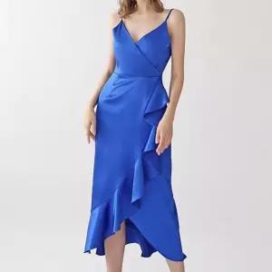 [바이어스]셀프웨딩 바캉스 촬영룩 프릴 브이넥 민소매 나시 롱원피스 (57283