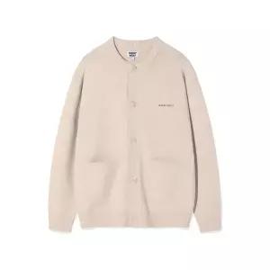 와키윌리 WACKY WILLY 타이포 로고 라운드넥 가디건 베이지 WA2503CD02BE 360273