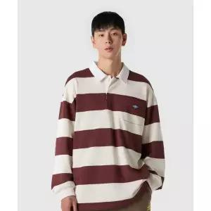 엄브로 HBL 로얄 컬리지 컬러블럭 럭비 카라 긴팔 티셔츠 베이지UQ321CRL92 UQ321CRL92_ECR0