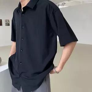 시원한 소재 남자 스타일 리쉬 오버핏 반팔 셔츠 라운드 브리넥 남성 브이넥반팟 반팔티