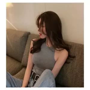 홀터넥 골지망고나시 민소매티 UC-0090