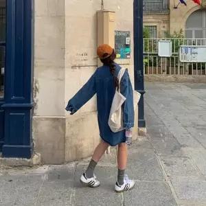 스타일리쉬한 미디 데님 포켓 캐주얼 긴팔 셔츠원피스_19873336_667501