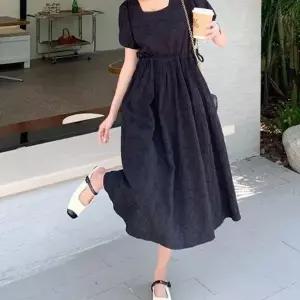 롱 날씬해보이는 원피스 데일리 스퀘어넥 패션_19956783_667501