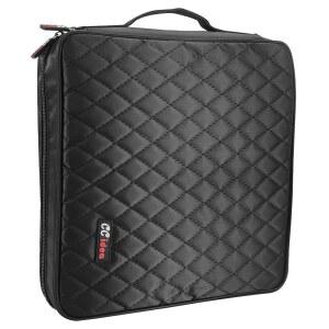 CCidea 200 용량 CD/DVD 케이스 홀더 휴대용 지갑 디스크 보관 바인더 나일론 CD 가방 자동차, 가정용, 여행용 보호대 정리함 (200-블랙)