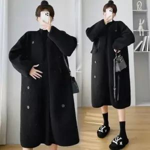 여성 양털 롱코트 캐주얼 적당 두께 뽀글이코트 단추_20226813_667501