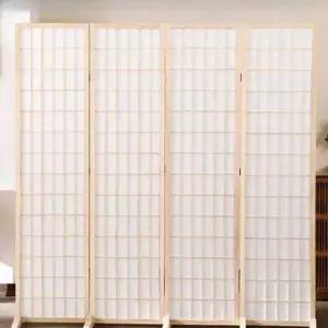 파티션 격자무늬 접이식 사무실 원목 패브릭