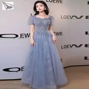 파티 이브닝 연주회 피로연 이브닝드레스 고급 블루