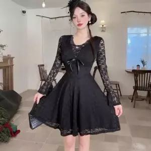 엘럽 원피스 여친 레이스 프렌치 펀칭 긴팔 원템1