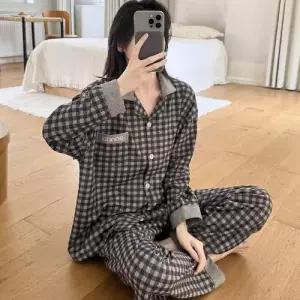 엘럽 팬츠 캐주얼 카디건 양옆 파자마 포켓 긴팔 실내복 커플 슈퍼 가능 플리스 잠옷세트 박템1