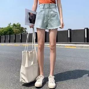 여성 워싱 하이웨이스트 청반바지 여름 데님 숏팬츠 여름