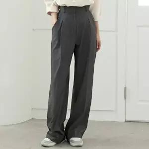 [유야]여성 원핀턱 하이웨스트 세미 와이드 슬랙스 SPN0740 봄 가을