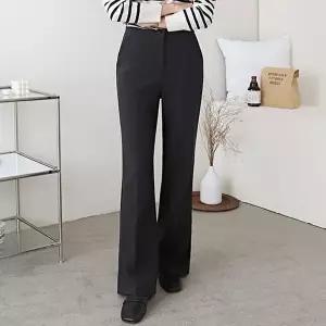 [유야]여성 스판 하이웨스트 세미 부츠컷 밴딩 슬랙스 SPN0737 봄 가을