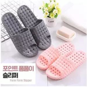 ksr 포인트 폼폼이 슬리퍼 /모던 하우스 무소음 거실화/발편한 홈