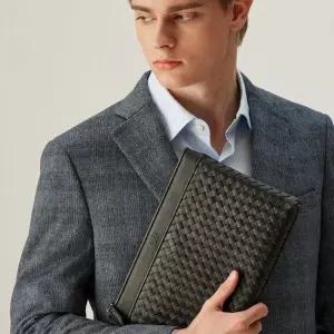 [롯데백화점]닥스 액세서리 (쇼핑백동봉) 블랙 핸드크래프트 메쉬M 소가죽 DBBA6E725BK