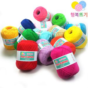 (행복뜨기) 퓨어코튼 티코스터 모칠라백 털실 뜨개실 모자실 뜨개질실  면사 면실 인형실 가방실 소품실 코바늘실 블랭킷 모티브 여름실