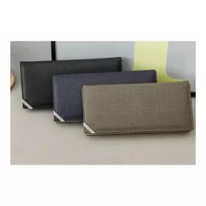 [옴니아] 제롬 남성 장지갑 천연소가죽 잔잔한무늬 슬림형 금속장식포인트 투톤배색 지갑선물 정품케이스 남친 아버지선물