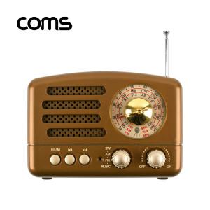 Coms BT116 레트로 블루투스 스피커 블루투스 라디오 빈티지 탁상용 라디오 R
