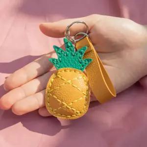 [문구티쳐] 민화샵 가죽 과일 열쇠고리 만들기 diy 과일모양 키링 가죽공예 바느질 실과교재