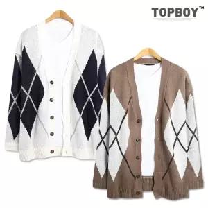 [탑보이][탑보이] 아가일오버핏니트가디건 (SM112)