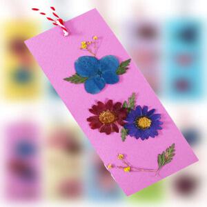 압화 책갈피 만들기세트(코스모스색) 압화재료 꽃책갈피 만들기재료