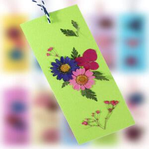 압화 책갈피 만들기세트(밝은연두) 압화재료 꽃책갈피 만들기재료