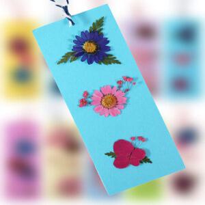 압화 책갈피 만들기세트(바다색) 압화재료 꽃책갈피 만들기재료