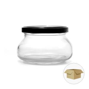원형 납작 300 1박스 30개 잼 쨈 수제 과일 청 예쁜 유리 병 용기