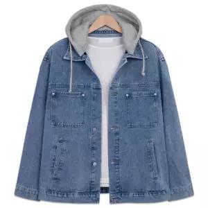 워싱 오버핏 후드 탈부착 데님자켓 (KD013)
