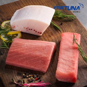 파인튜나/신선참치회 실속세트/눈다랑어뱃살,황새치뱃살,눈다랑어속살(2~3인용)600g