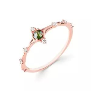 18k 루시아 그린 러프다이아몬드 묵주반지