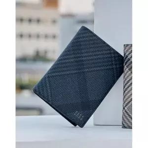 [롯데백화점]닥스 액세서리 YD [EDINBURGH PVC]블랙 체크 가죽 슬림지갑 DBWA2F094