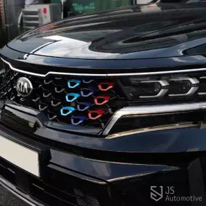 쏘렌토MQ4 라디에이터 그릴 범퍼 삼색 국기 포인트 데칼 스티커 차량 인테리어 튜닝 몰딩 드레스업 전용