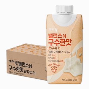 [공식] 케어웰 밸런스N 구수한맛 로우슈거 200ml 18팩 식사대용 균형 영양식 환자 노인 영양보충 음료