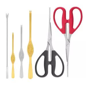 (게포크 게가위 모음) 게살포크 게살가위 꽃게 대개 킹크랩 랍스터 포크 손질 주방 가위